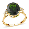 Certified & Appraised LUXORO 14K Yellow Gold AAA Natural Chrome Diopside and G-H I1 Diamond Ring 2.38 Grams 4.80 ctw - Sticky add to cart bar