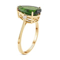 Certified & Appraised LUXORO 14K Yellow Gold AAA Natural Chrome Diopside and G-H I1 Diamond Accent Ring 2.05 Grams 4.10 ctw - Sticky add to cart bar