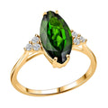 Certified & Appraised LUXORO 14K Yellow Gold AAA Natural Chrome Diopside and G-H I1 Diamond Ring 2.40 Grams 2.80 ctw - Sticky add to cart bar