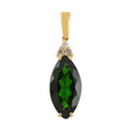 Certified and Appraised Luxoro 14K Yellow Gold AAA Chrome Diopside and G-H I1 Diamond Accent Pendant without Chain 4.00 ctw - Sticky add to cart bar