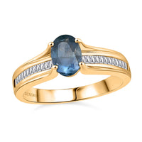 LUXORO 14K Yellow Gold AAA Narsipatnam Alexandrite and G-H I3 Diamond Ring (Size 6.0) 3 Grams 1.00 ctw