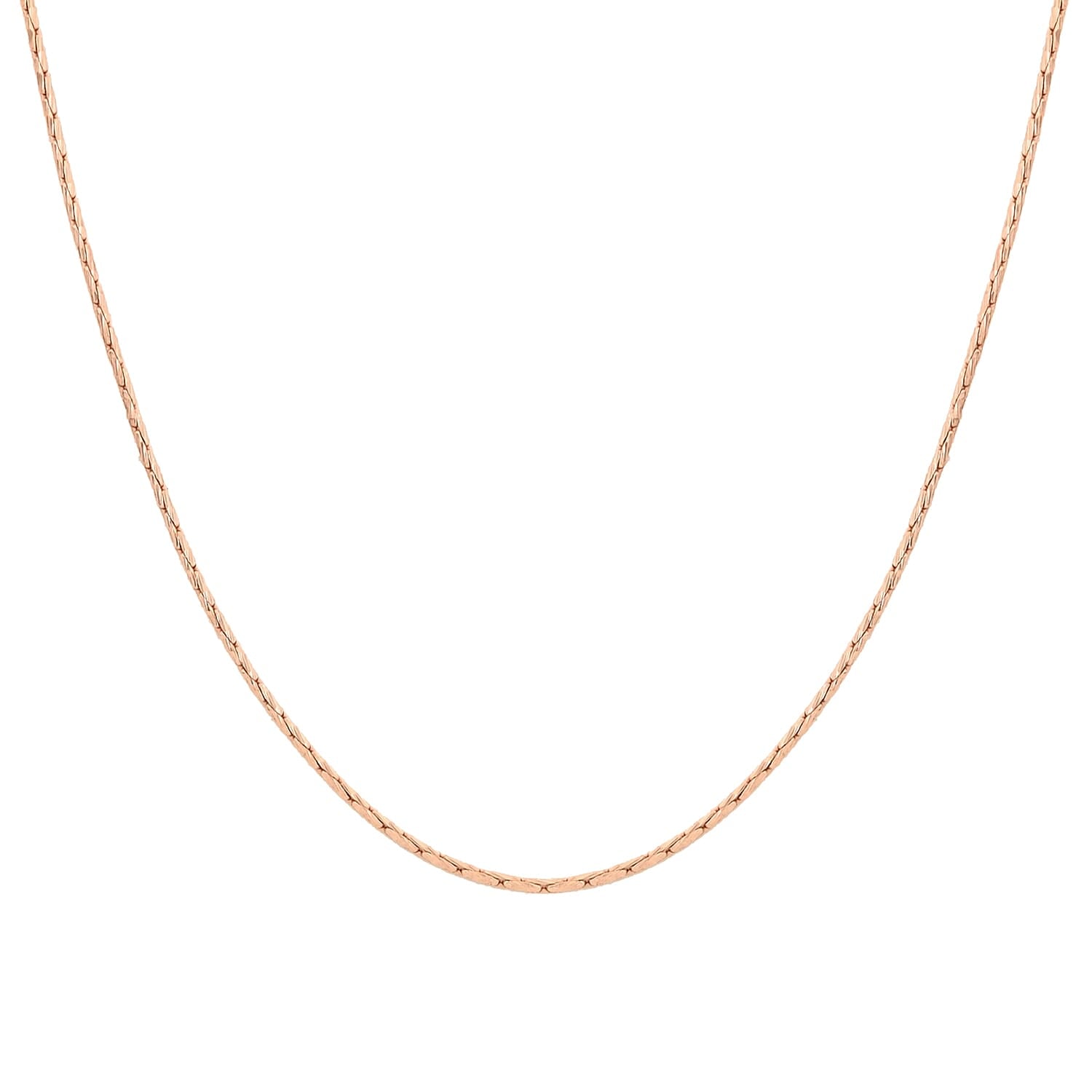 7130462 Italian 14K Rose Gold Over Sterling Silver Diamond Cut Chain 24 Inches 2.50 Grams