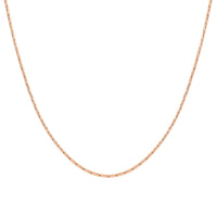 7130462 Italian 14K Rose Gold Over Sterling Silver Diamond Cut Chain 24 Inches 2.50 Grams