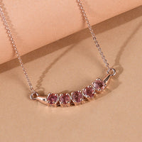 Natural Blush Tourmaline Necklace 18 Inches in Vermeil Rose Gold Over Sterling Silver 0.85 ctw