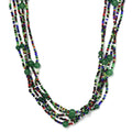 Green Aventurine and Multi Gemstone Beaded Necklace 20 Inches in Platinum Over Copper and Stainless Steel 105.12 ctw - Sticky add to cart bar