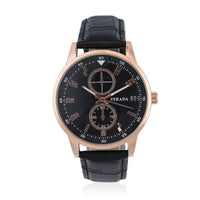 STRADA Japanese Movement Watch in Rosetone with Black Faux Leather Strap (40.65mm) (5.75-7.75 Inches)