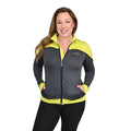 ISAAC MIZRAHI Charcoal and Yellow Hooded Zip-up Sport Jacket - L - Sticky add to cart bar