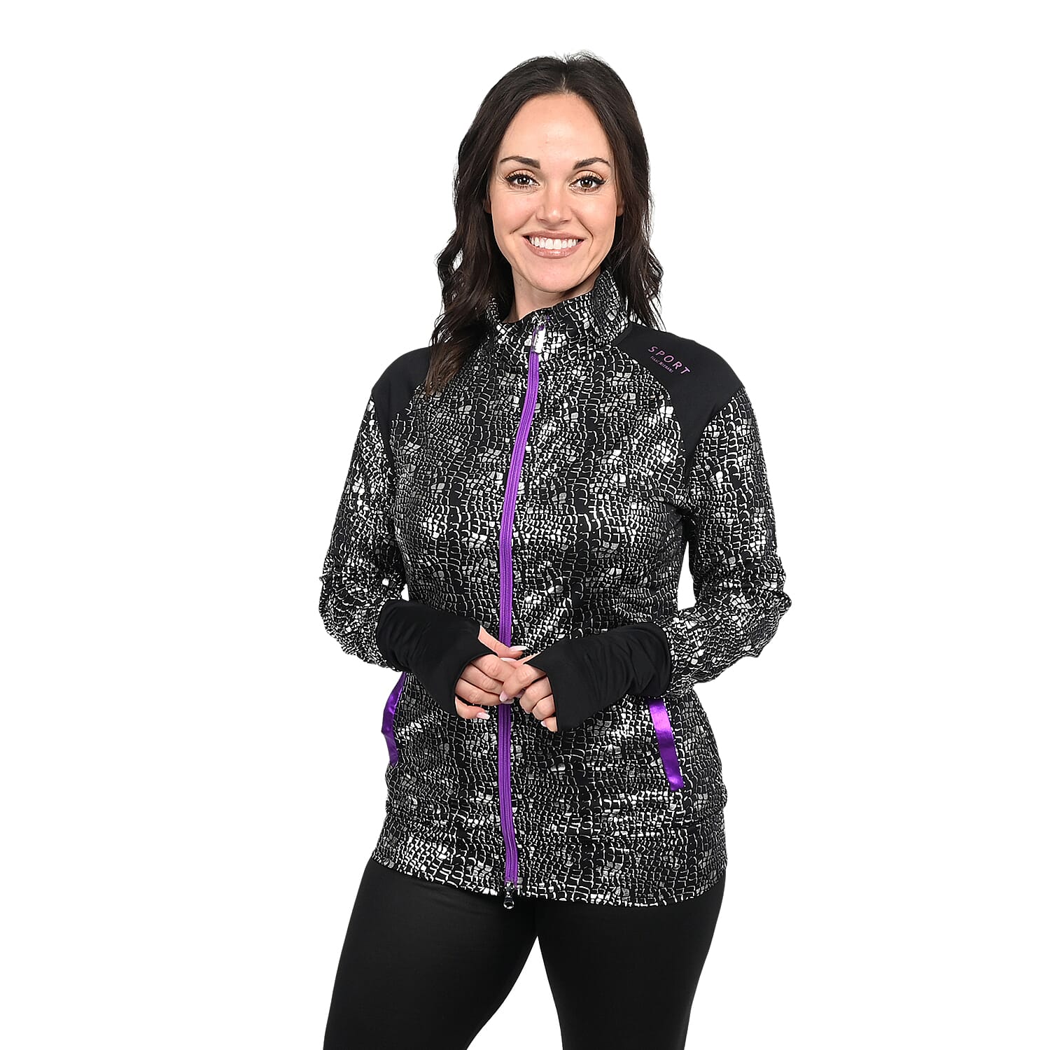 ISAAC MIZRAHI Charcoal Hooded Zip-up Sport Jacket - L
