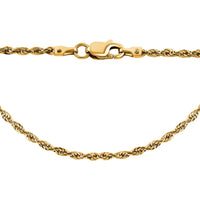 New York Closeout 10K Yellow Gold 3mm Rope Necklace 24 Inches 5.90 Grams