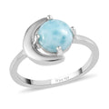 Larimar Sea and Moon Ring in Platinum Over Sterling Silver 1.65 ctw - Sticky add to cart bar