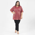 TAMSY, 100% POLYESTER, TUNIC, SIZE- ONE SIZE MISSY, COLOR-RED - Sticky add to cart bar