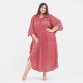 TAMSY, 100% POLYESTER, KAFTAN, SIZE- ONE SIZE, COLOR-RED - Sticky add to cart bar