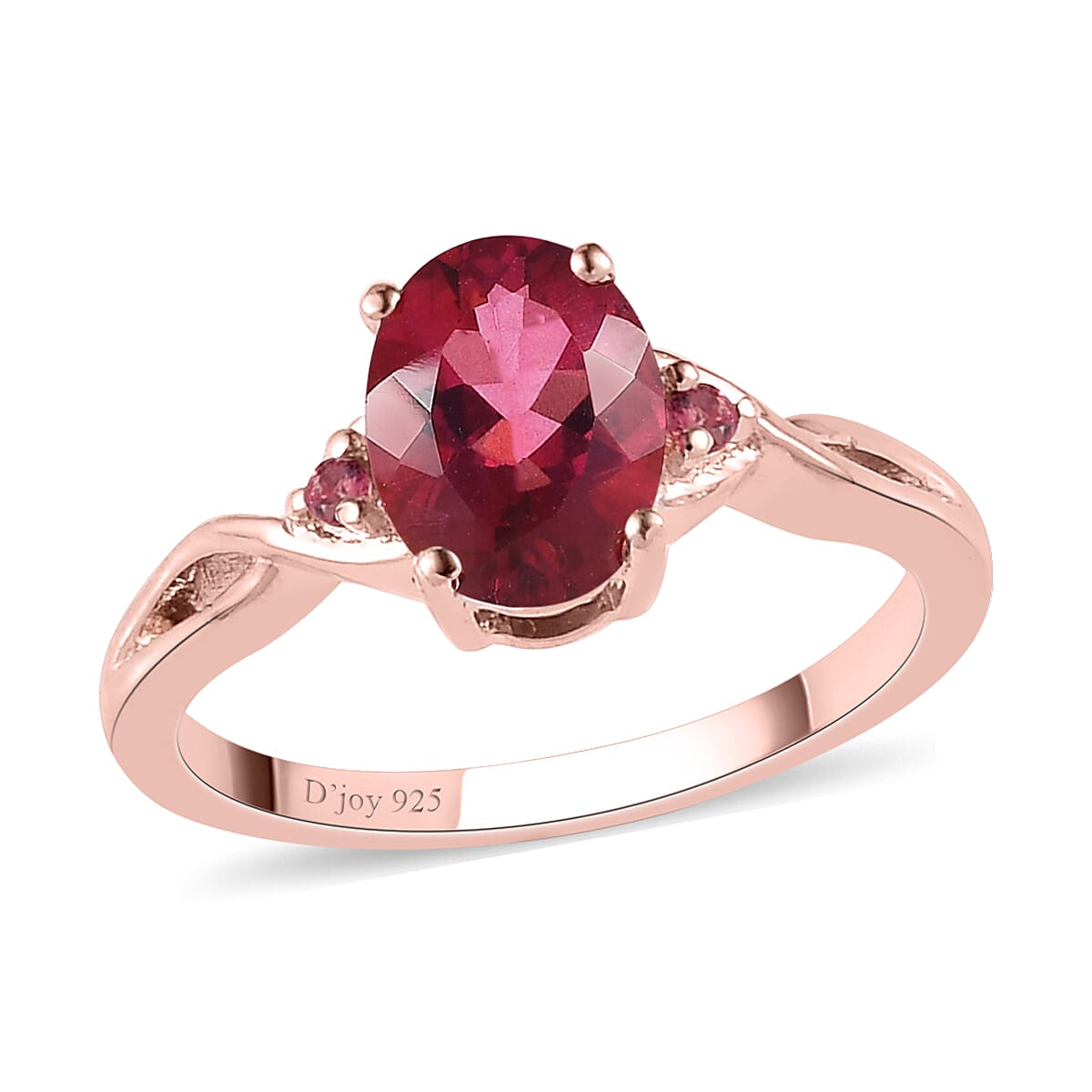 Brazilian Pink Petalite, Morro Redondo Pink Tourmaline Infinity Ring in Vermeil RG Over Sterling Silver (Size 10.0) 1.00 ctw