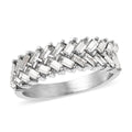White Austrian Crystal Fern Leaf Ring in Stainless Steel (Size 9.0) - Sticky add to cart bar