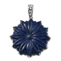 Karis Freshened Lapis Lazuli Sunflower Pendant in Platinum Bond 28.20 ctw - Sticky add to cart bar
