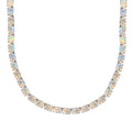 Premium Rainbow Moonstone and Diamond Accent Tennis Necklace 18 Inches in Platinum Over Sterling Silver 49.25 ctw - Sticky add to cart bar