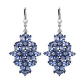 Tanzanite Lever Back Earrings in Rhodium and Platinum Over Sterling Silver 8.25 ctw - Sticky add to cart bar