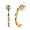 Arizona Peridot and White Zircon J Hoop Earrings in Vermeil Yellow Gold Over Sterling Silver 1.90 ctw - Sticky add to cart bar