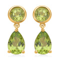 Premium Peridot Drop Earrings in Vermeil Yellow Gold Over Sterling Silver 5.75 ctw - Sticky add to cart bar
