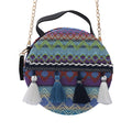 ROYAL SIAMESE Blue Bohemian Pattern Faux Leather Mini Handbag (7.09"x1.97"x7.09) with Shoulder Strap - Sticky add to cart bar