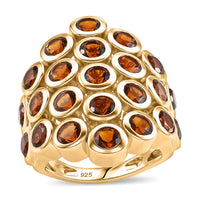 Madeira Citrine 3.45 ctw Cluster Ring in 14K YG Over Sterling Silver (Size 5.5)