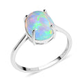 Certified & Appraised LUXORO 10K White Gold AAA Ethiopian Welo Opal Solitaire Ring (Size 10.0) 2.40 ctw - Sticky add to cart bar