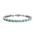 Larimar Tennis Bracelet with Sea Horse in Platinum Over Sterling Silve (7.25 In) 17.35 ctw (Del. in 7-10 Days) - Sticky add to cart bar