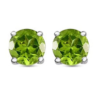 Peridot 1.50 ctw Earrings in Platinum Over Sterling Silver