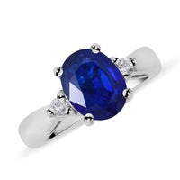 Tanzanian Blue Spinel, Natural White Zircon Ring in Platinum Over Sterling Silver (Size 10.0) 2.25 ctw