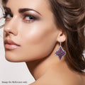 Orissa Rhodolite Garnet and Natural White Zircon Sparkle Earrings in Platinum Over Sterling Silver 11.00 ctw - Sticky add to cart bar