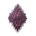 Orissa Rhodolite Garnet and Natural White Zircon Sparkle Ring in Platinum Over Sterling Silver (Size 10.0) 9.45 Grams 13.00 ctw - Sticky add to cart bar