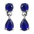 Tanzanian Blue Spinel (DF) Drop Earrings in Platinum Over Sterling Silver 1.65 ctw - Sticky add to cart bar