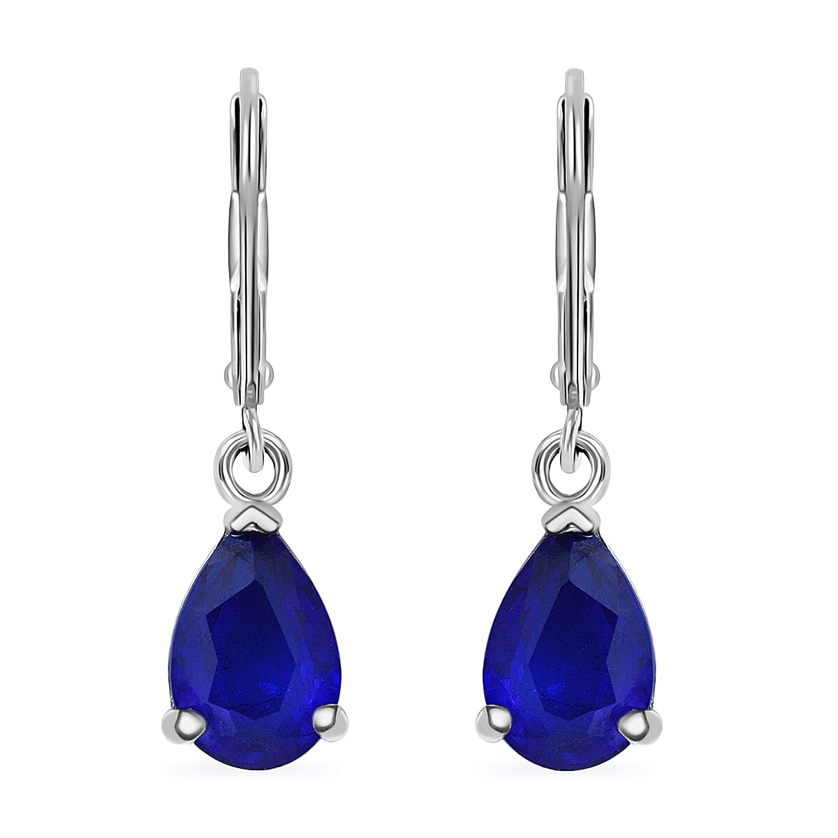 Tanzanian Blue Spinel (DF) Earrings, Sterling Silver Earrings, Lever Back Earrings, Drop Earrings, Dangle Earrings, Blue Earrings For Women 3.00 ctw