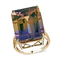 LUXORO 10K Yellow Gold AAA Anahi Ametrine Solitaire Ring 3.60 Grams 23.85 ctw