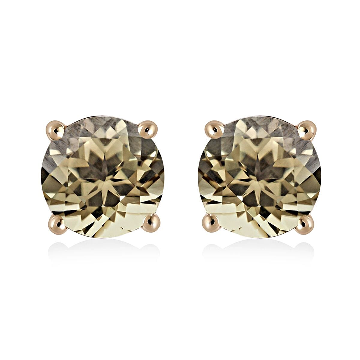 Certified and Appraised Luxoro 14K Yellow Gold AAA Turkizite Stud Earrings 1.85 ctw