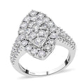 NY Closeout 14K White Gold G-H I1-I2 Diamond Cluster Marquise Ring 6 Grams 2.00 ctw - Sticky add to cart bar