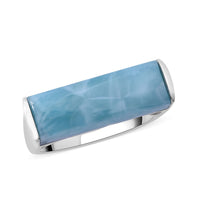Larimar Band Ring in Platinum Over Sterling Silver 9.00 ctw