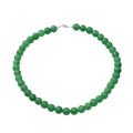 Green Onyx 10mm Beaded Necklace 18 Inches in Sterling Silver 250.00 ctw - Sticky add to cart bar