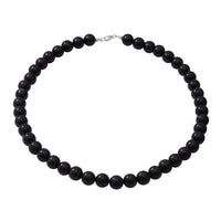 Green Onyx 10mm Beaded Necklace 18 Inches in Sterling Silver 250.00 ctw