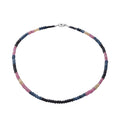 Multi Sapphire Beaded Necklace 18 Inches in Sterling Silver 110.00 ctw - Sticky add to cart bar