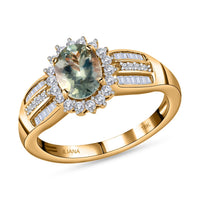 ILIANA 18K Yellow Gold AAA Narsipatnam Alexandrite and G-H SI Diamond Ring 4.50 Grams 1.50 ctw