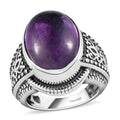 Premium Amethyst Solitaire Ring in Sterling Silver 10.35 Grams 10.75 ctw - Sticky add to cart bar