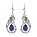 Brazilian Periwinkle Bloom Petalite and Multi Gemstone Drop Dangle Earrings in Sterling Silver 3.15 ctw - Sticky add to cart bar