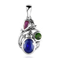 Artisan Crafted Tanzanian Blue Spinel (DF) and Multi Gemstone Fancy Pendant in Sterling Silver 2.00 ctw - Sticky add to cart bar