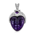 Sajen Silver African Amethyst Pendant, Carved Amethyst Pendant, Sterling Silver Pendant 33.85 ctw - Sticky add to cart bar