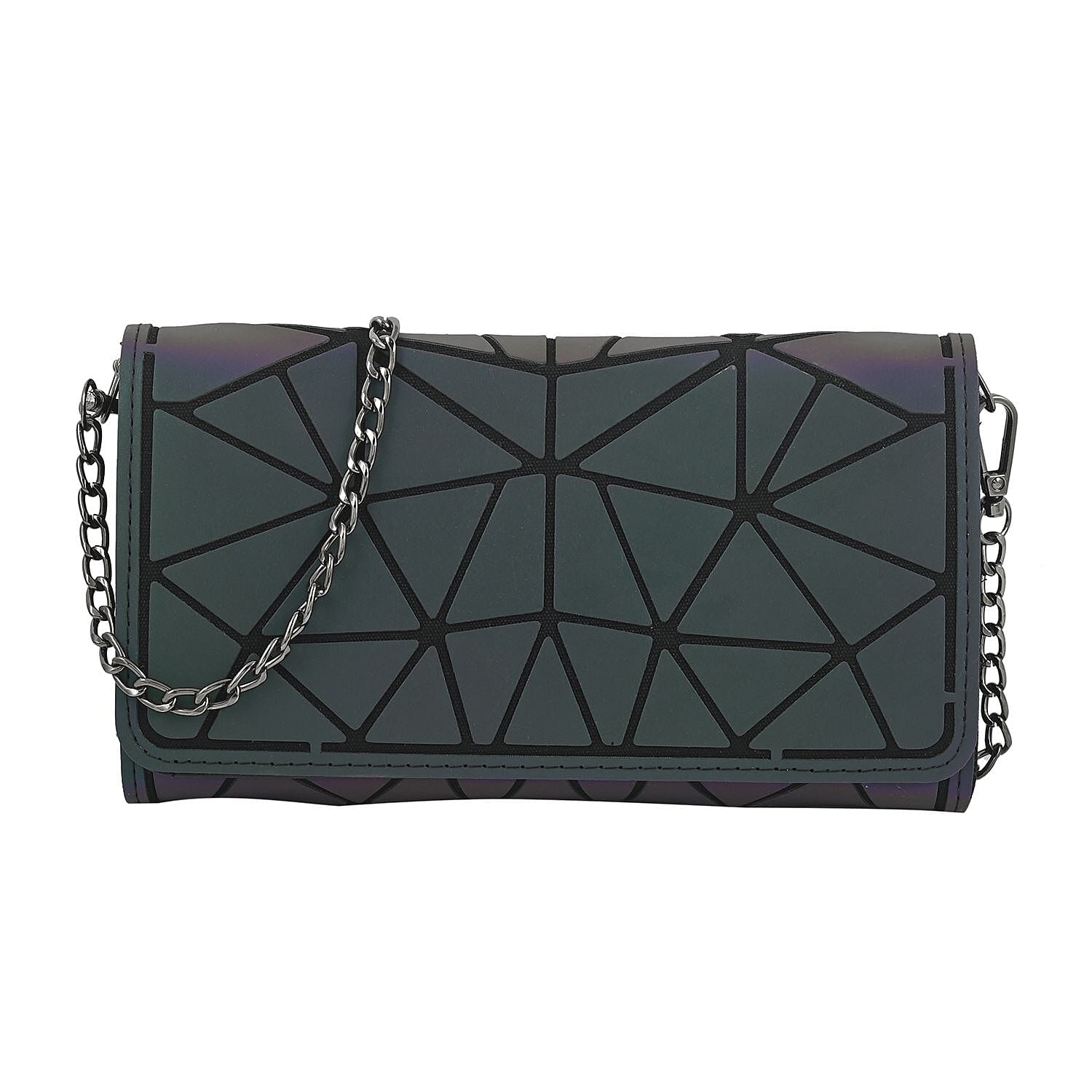 YOUZEY Multi Color Vegan Leather Triangle Irridescent Holographic Wallet