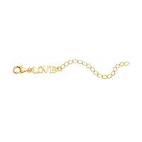 Rhodium Over Sterling Silver 9mm Lobster Lock with LOVE Extender Chain (2 In)
