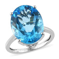 LUXORO 10K White Gold AAA Swiss Blue Topaz Solitaire Ring (3 g) 11.85 ctw - Sticky add to cart bar