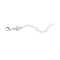 Simulated Diamond 9mm Lobster Lock with Plum Blossom Extender Chain in Rhodium Over Sterling Silver (2 In) 0.50 ctw - Sticky add to cart bar
