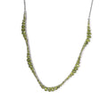 AMERICAN Natural Arizona Peridot Fancy Necklace 18 Inches in Platinum Over Sterling Silver 15.55 Grams 16.30 ctw - Sticky add to cart bar